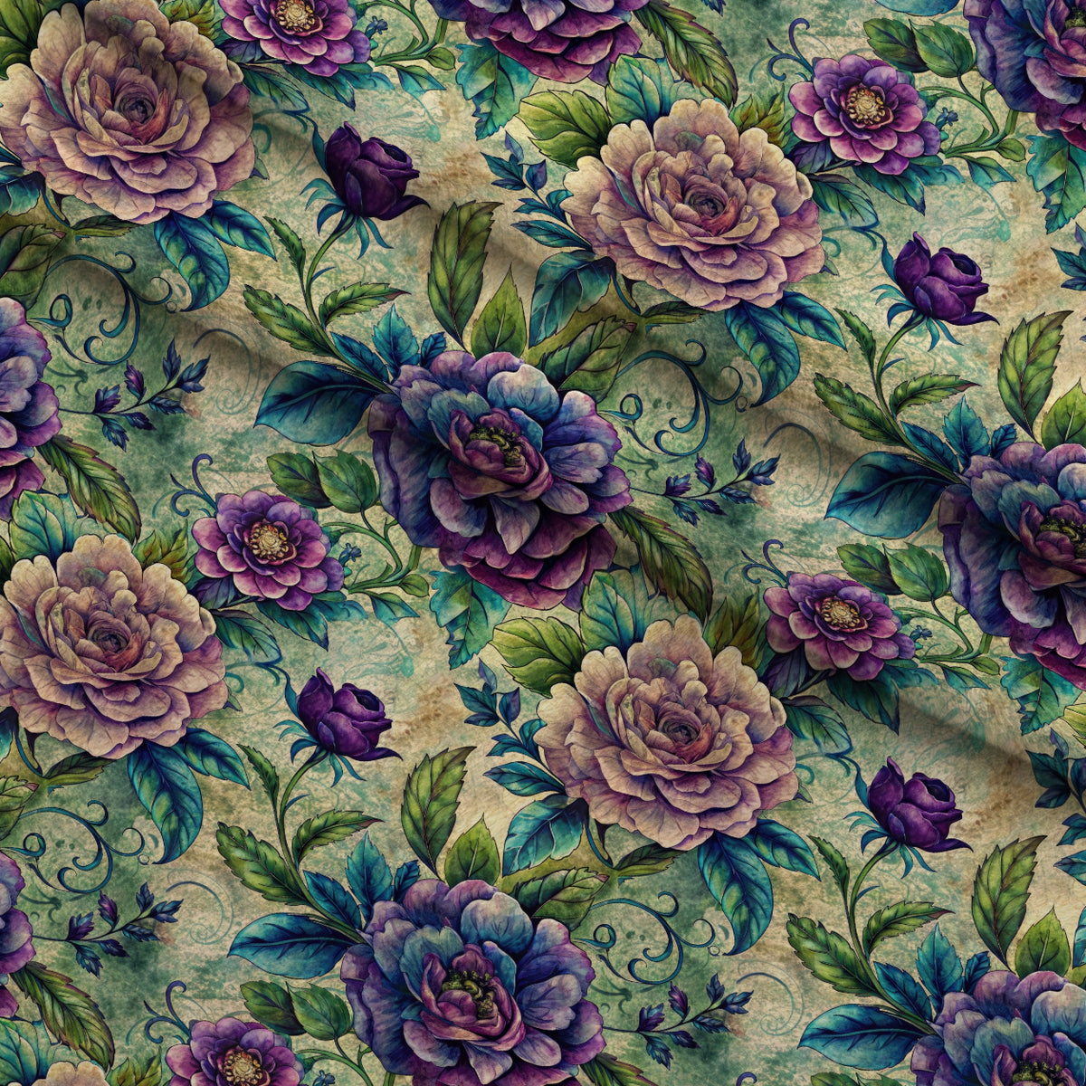 Love Letter Blooms Pattern 9 Minky Fabric — plush minky folded close-up preview (mv-minky-v1:lying)
