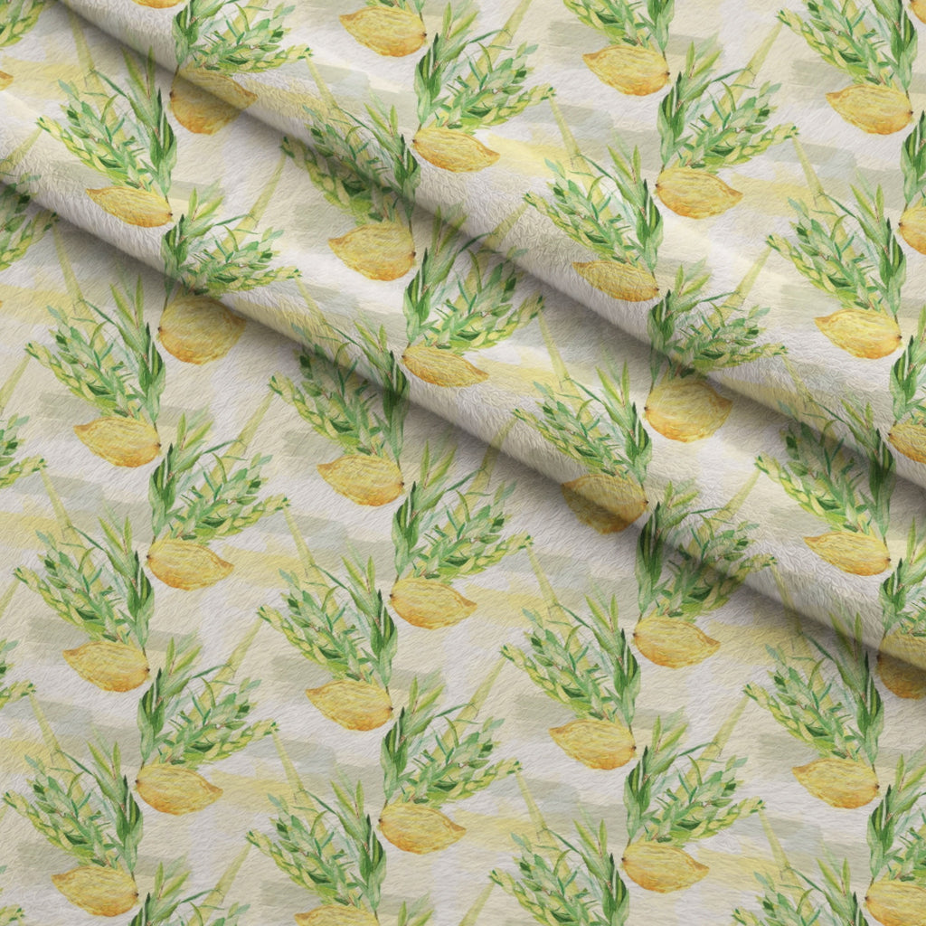 Lulav and Etrog Pattern 10 Minky Fabric — plush minky folded close-up preview (mv-minky-v1:lying)