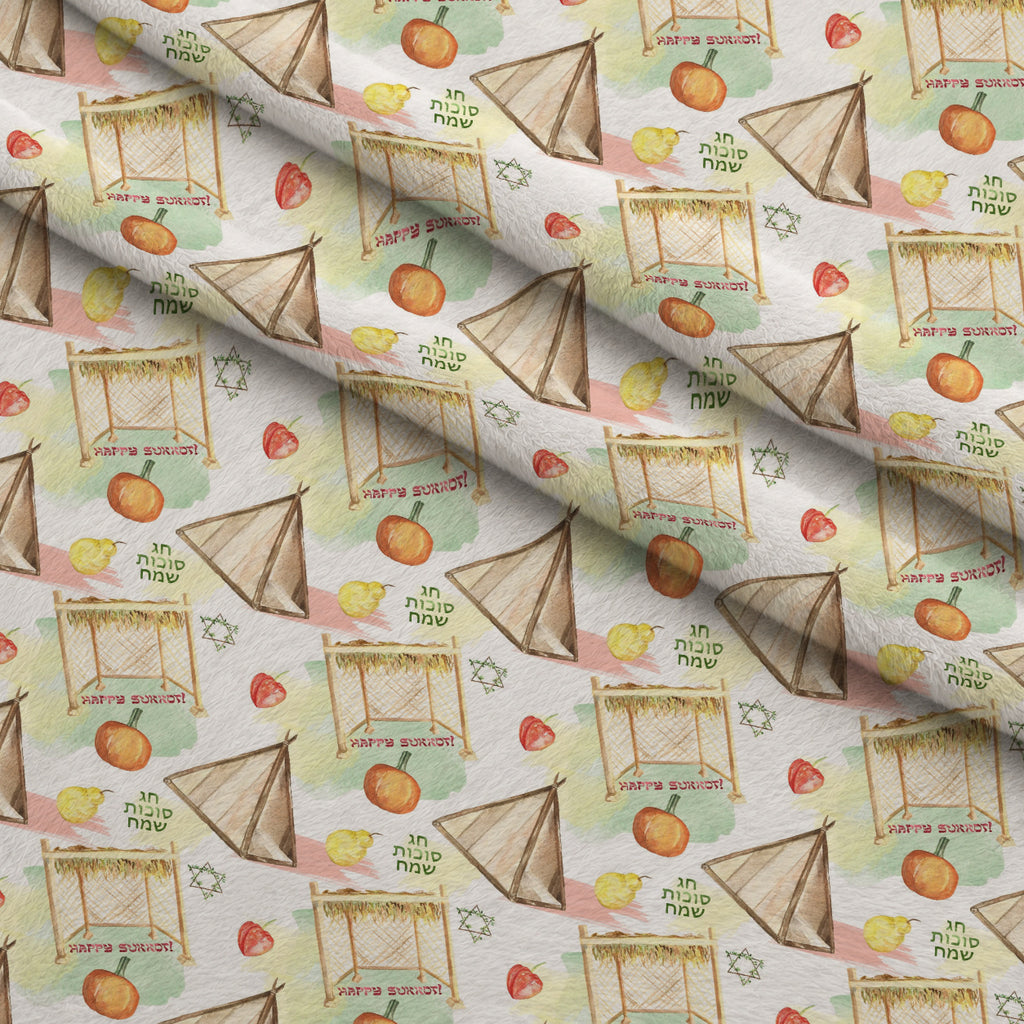 Lulav and Etrog Pattern 11 Minky Fabric — plush minky folded close-up preview (mv-minky-v1:lying)