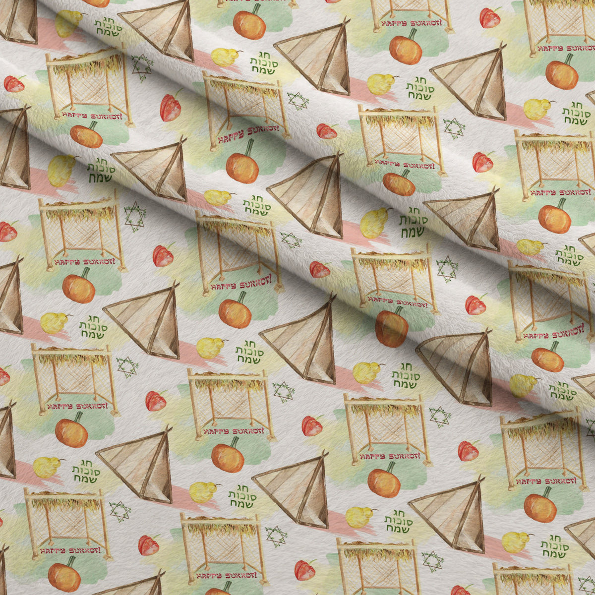 Lulav and Etrog Pattern 11 Minky Fabric — plush minky folded close-up preview (mv-minky-v1:lying)