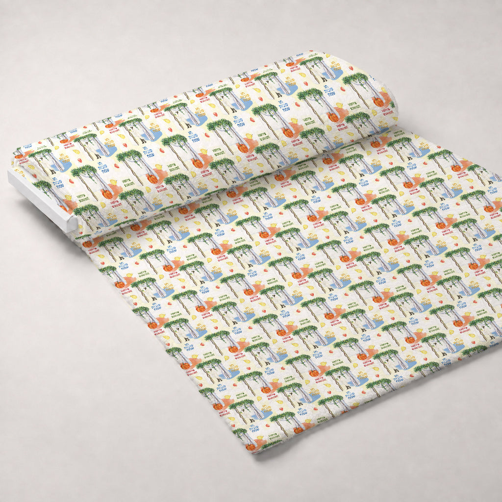 Lulav and Etrog Pattern 14 Minky Fabric — plush minky unrolled bolt preview (mv-minky-v1:bolt)