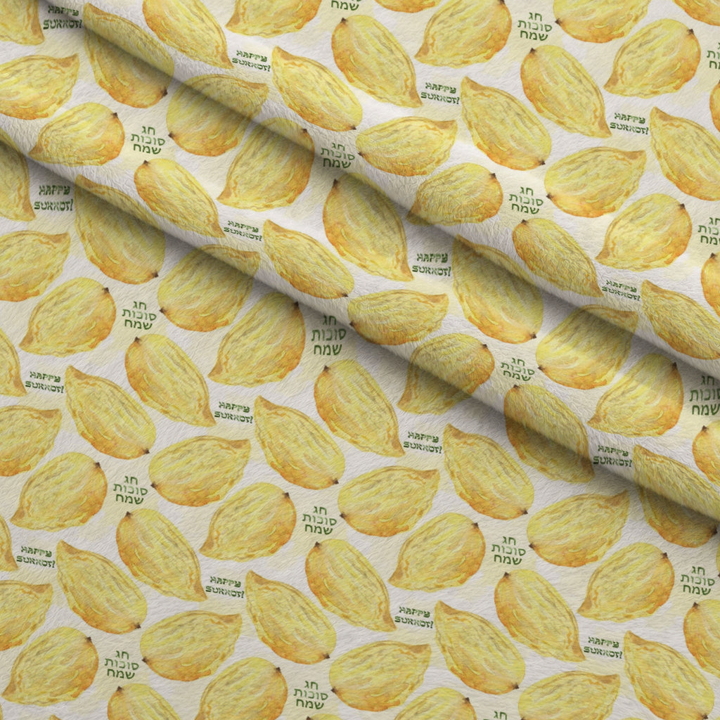 Lulav and Etrog Pattern 6 Minky Fabric — plush minky folded close-up preview (mv-minky-v1:lying)