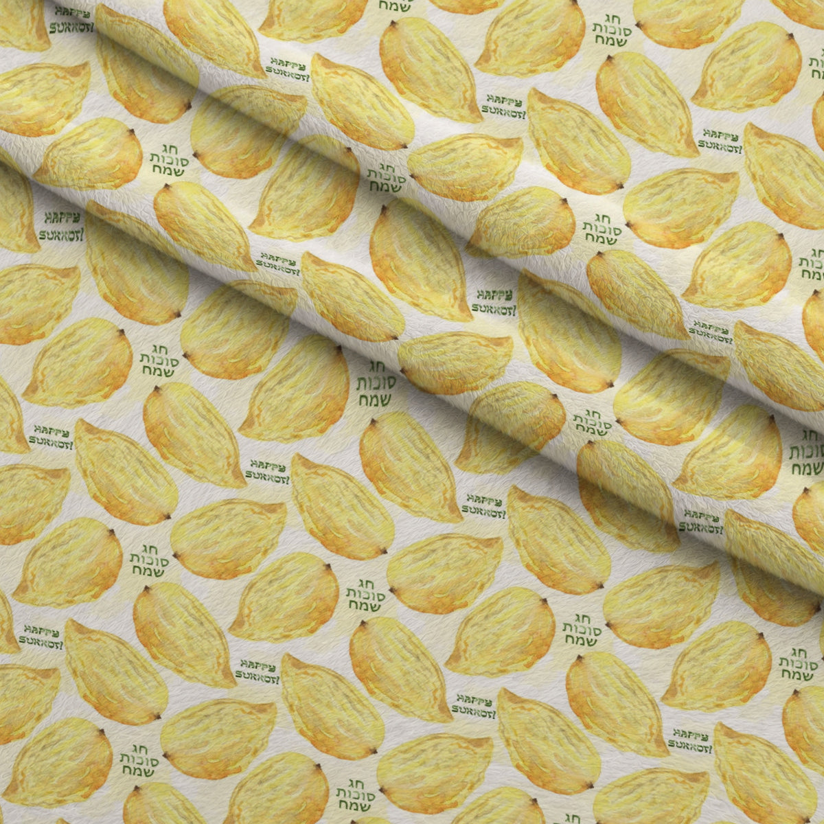 Lulav and Etrog Pattern 6 Minky Fabric — plush minky folded close-up preview (mv-minky-v1:lying)