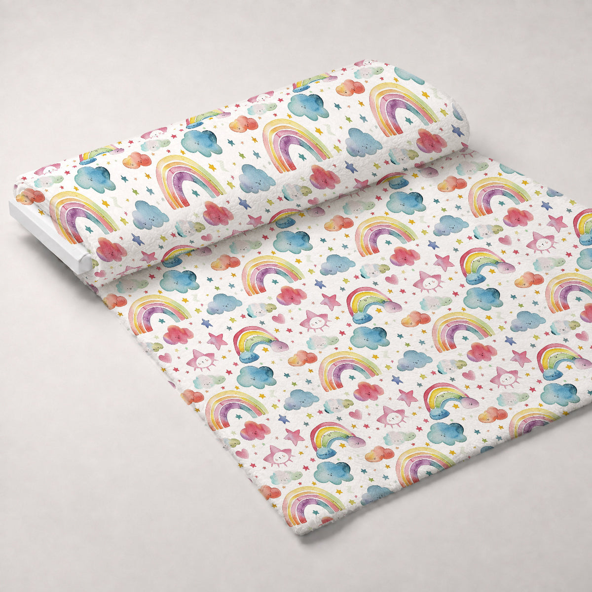 Lullaby Skies Pattern 1 Minky Fabric — plush minky unrolled bolt preview (mv-minky-v1:bolt)