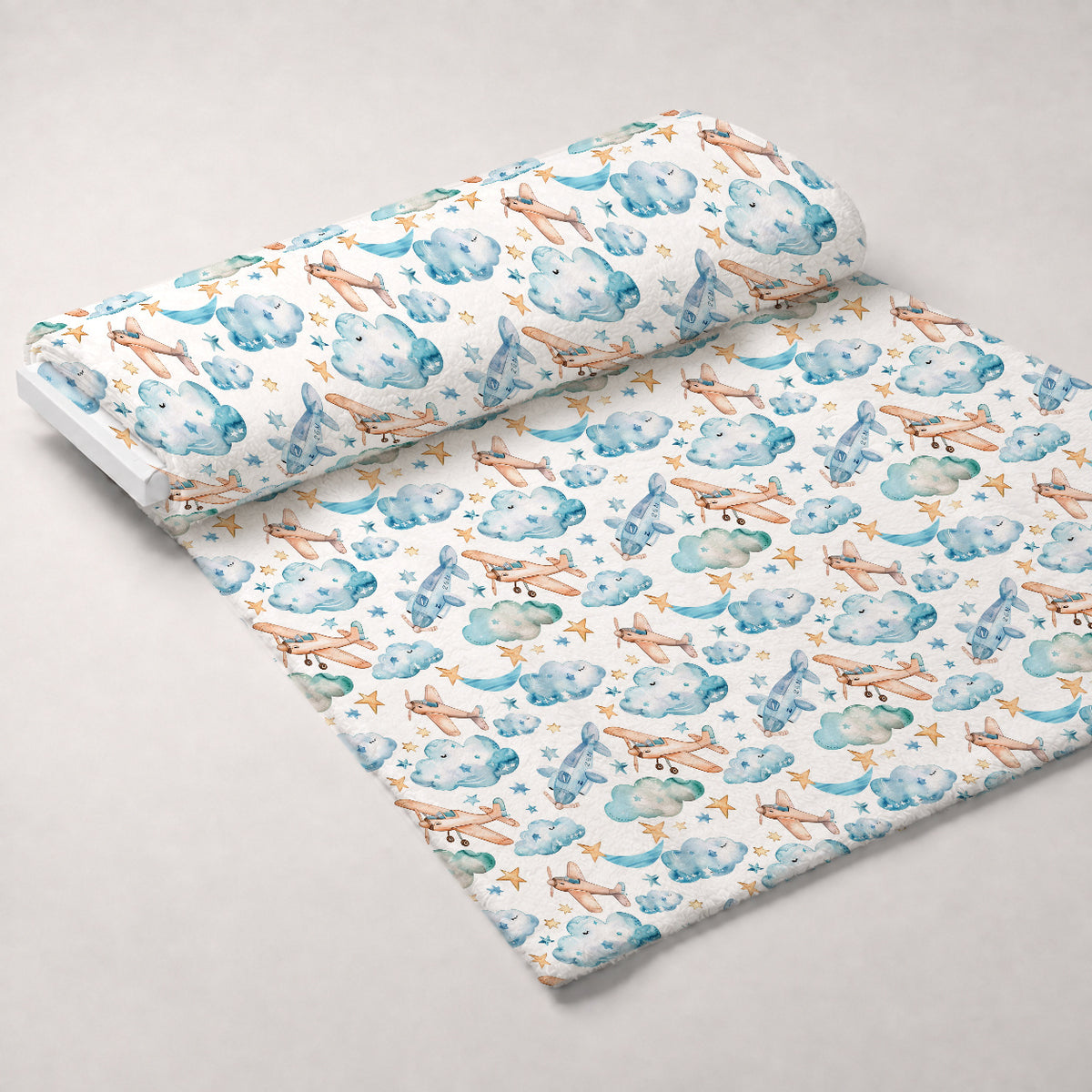 Lullaby Skies Pattern 10 Minky Fabric — plush minky unrolled bolt preview (mv-minky-v1:bolt)