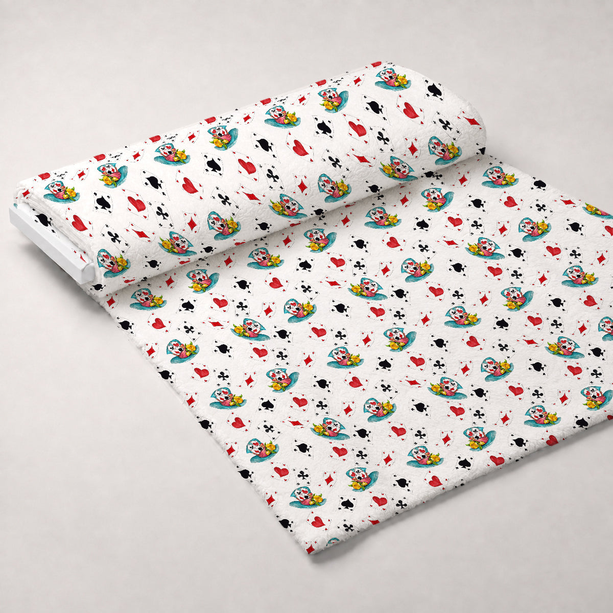 Mad Hatter Harlequin Pattern 12 Minky Fabric — plush minky unrolled bolt preview (mv-minky-v1:bolt)
