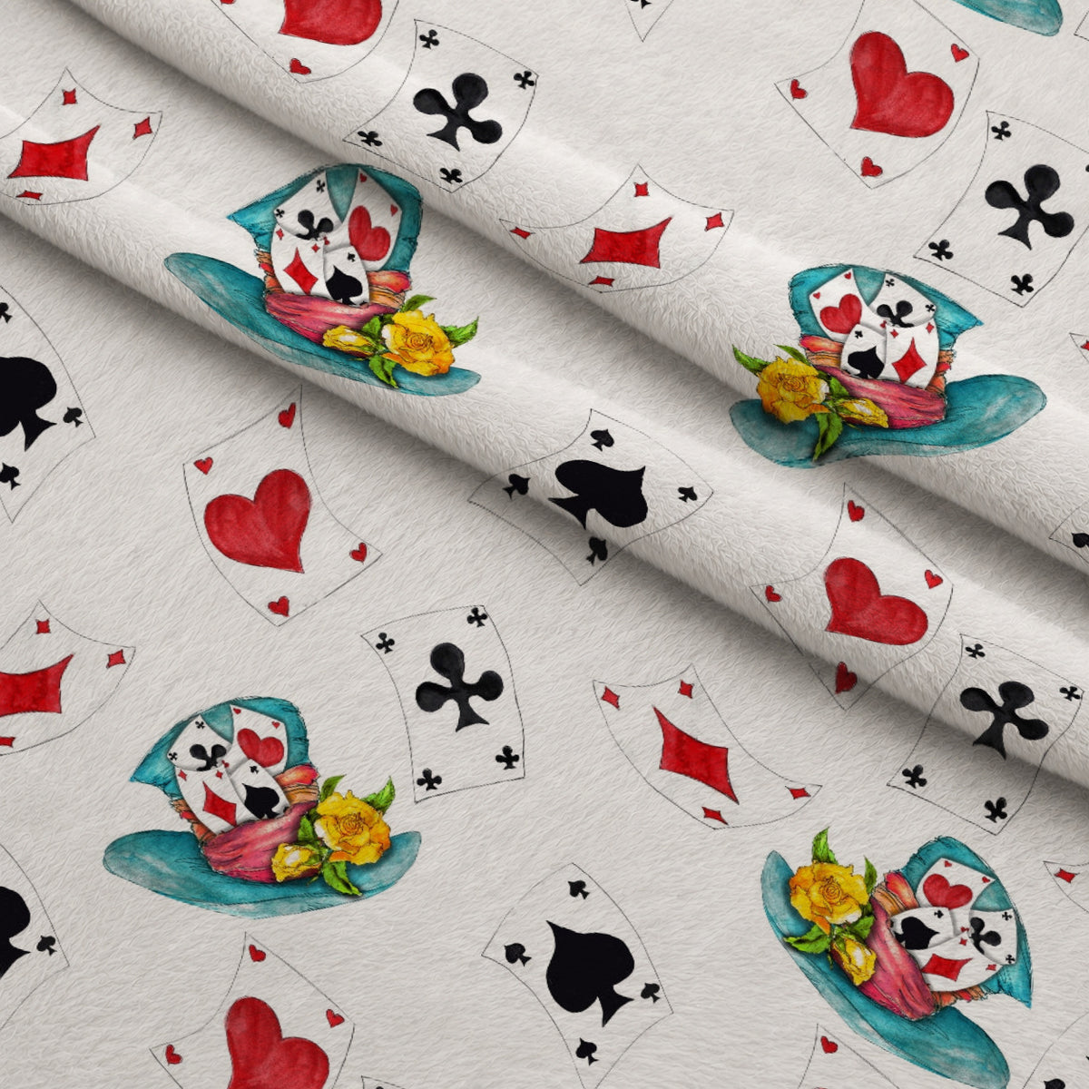 Mad Hatter Harlequin Pattern 12 Minky Fabric — plush minky folded close-up preview (mv-minky-v1:lying)