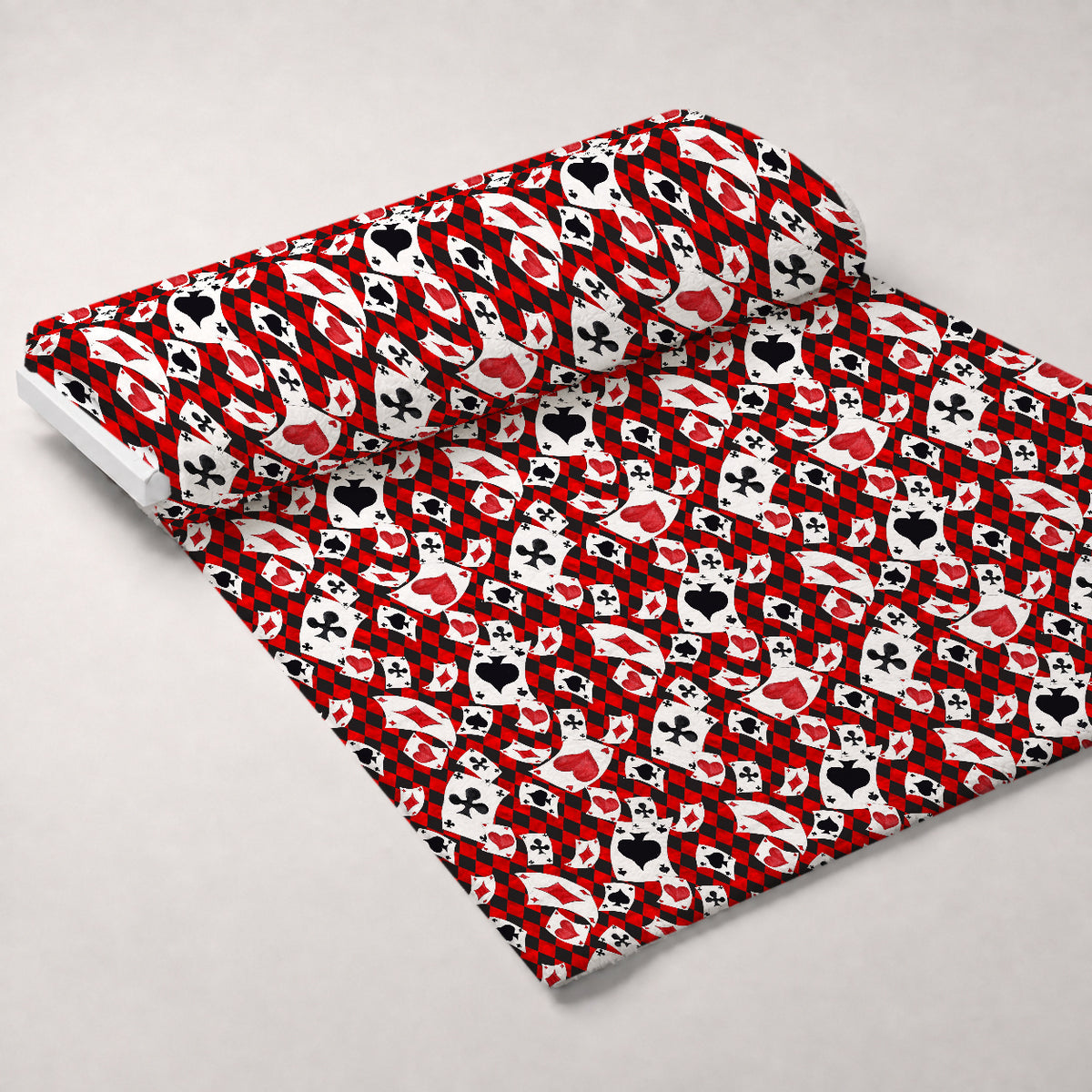 Mad Hatter Harlequin Pattern 3 Minky Fabric — plush minky unrolled bolt preview (mv-minky-v1:bolt)