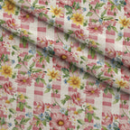 Meadow Garden Gingham Pattern 3 Minky Fabric — plush minky folded close-up preview (mv-minky-v1:lying)