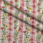 Meadow Garden Gingham Pattern 4 Minky Fabric — plush minky folded close-up preview (mv-minky-v1:lying)