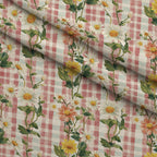 Meadow Garden Gingham Pattern 7 Minky Fabric — plush minky folded close-up preview (mv-minky-v1:lying)