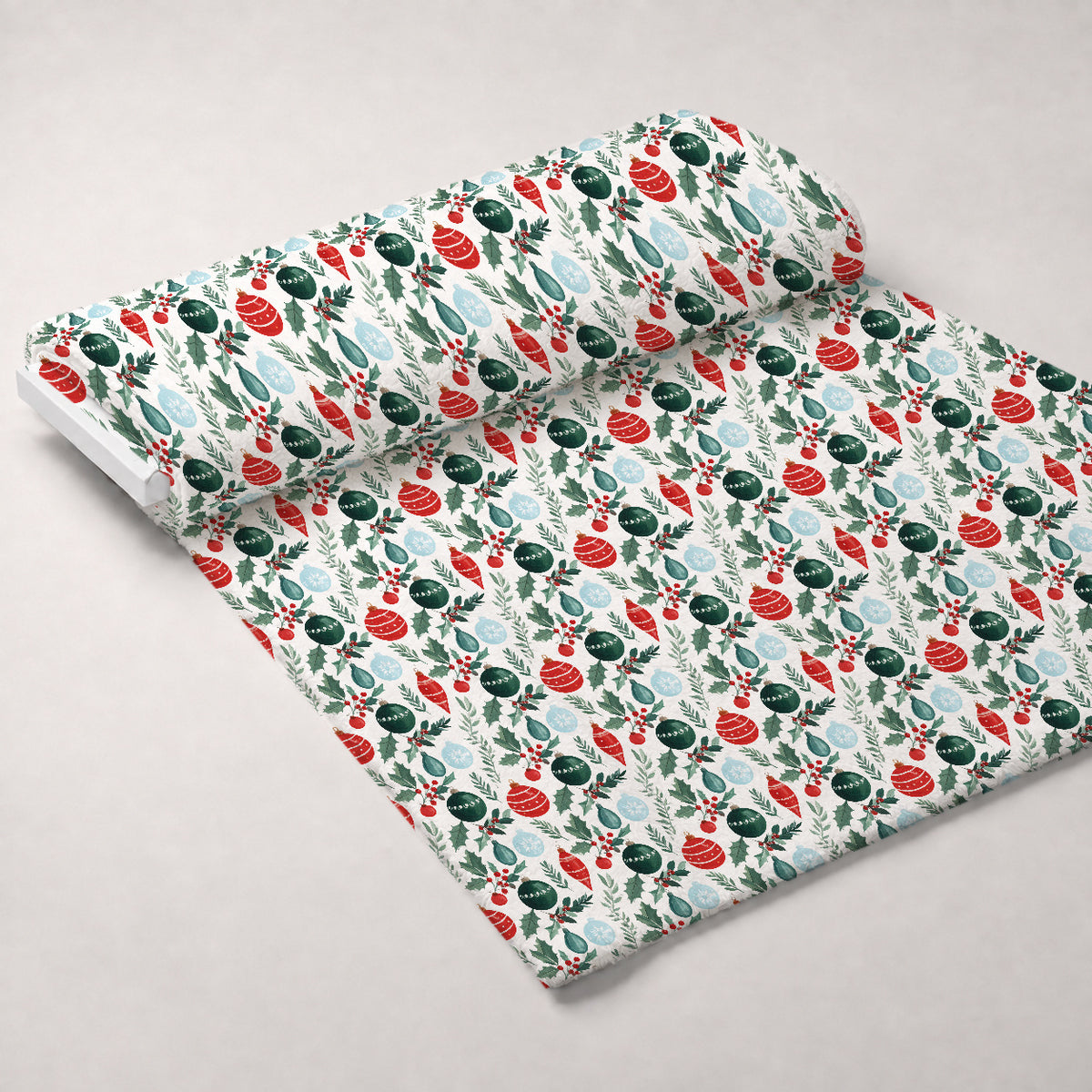 Merry Mistletoe Glow Pattern 10 Minky Fabric — plush minky unrolled bolt preview (mv-minky-v1:bolt)