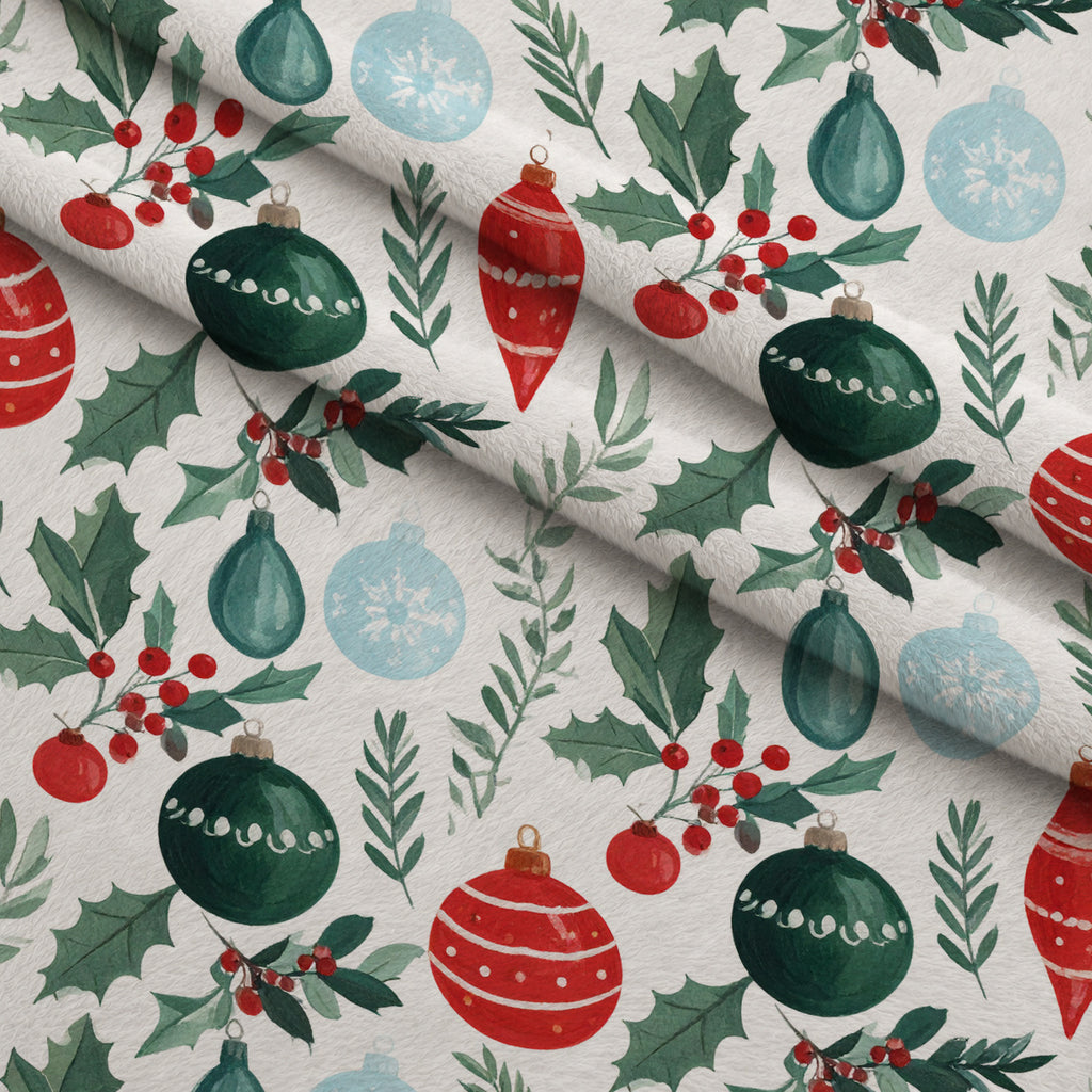 Merry Mistletoe Glow Pattern 10 Minky Fabric — plush minky folded close-up preview (mv-minky-v1:lying)