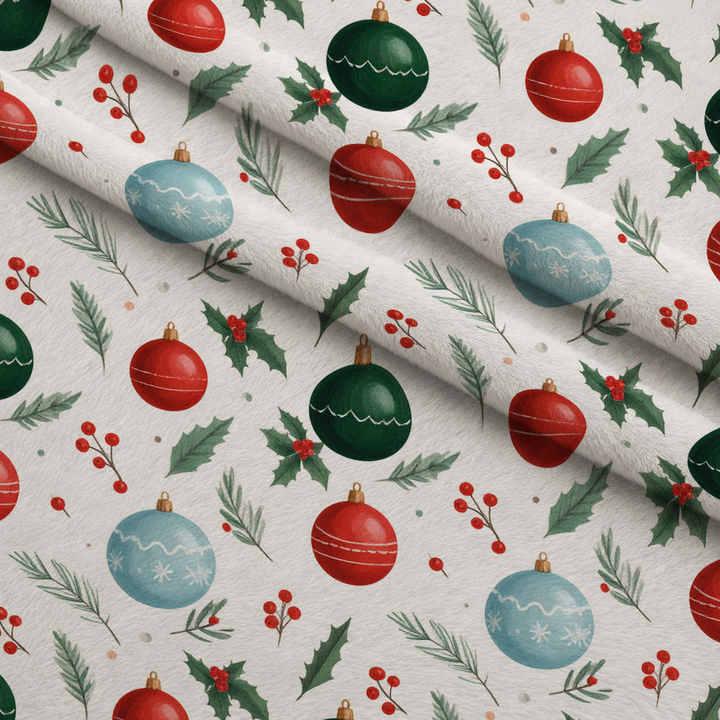 Merry Mistletoe Glow Pattern 11 Minky Fabric — plush minky folded close-up preview (mv-minky-v1:lying)