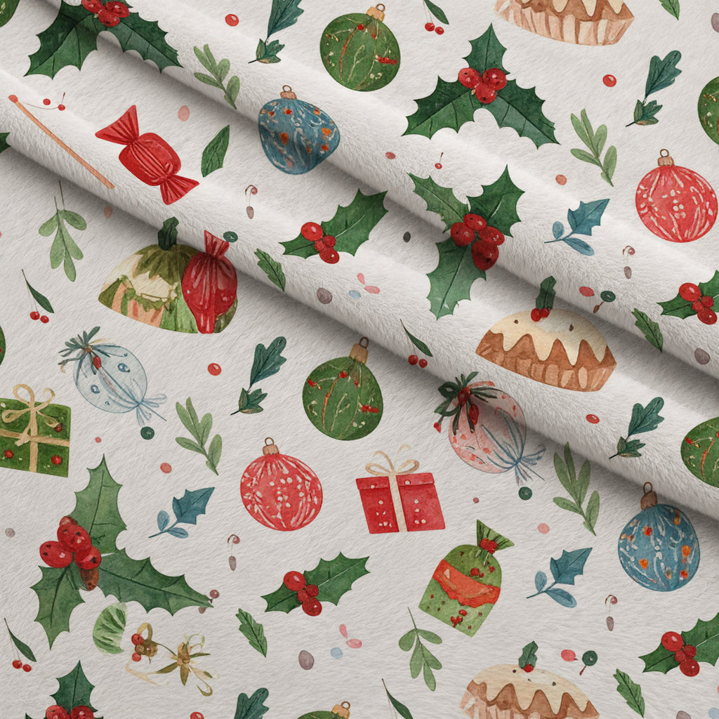 Merry Mistletoe Glow Pattern 16 Minky Fabric — plush minky folded close-up preview (mv-minky-v1:lying)