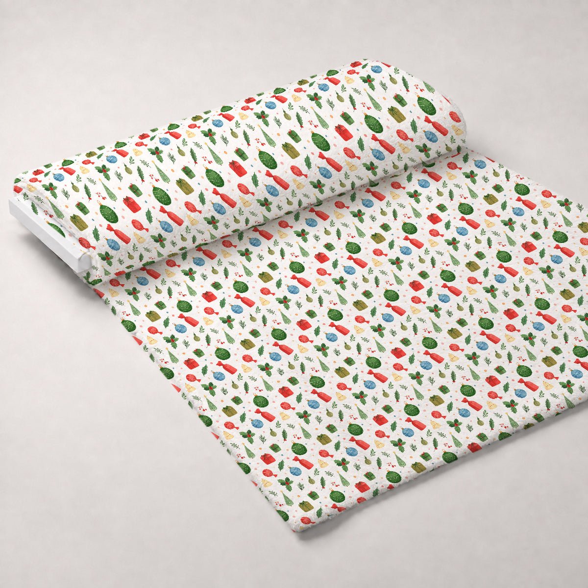 Merry Mistletoe Glow Pattern 17 Minky Fabric — plush minky unrolled bolt preview (mv-minky-v1:bolt)