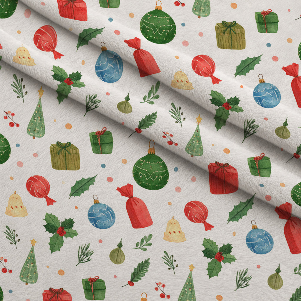 Merry Mistletoe Glow Pattern 17 Minky Fabric — plush minky folded close-up preview (mv-minky-v1:lying)