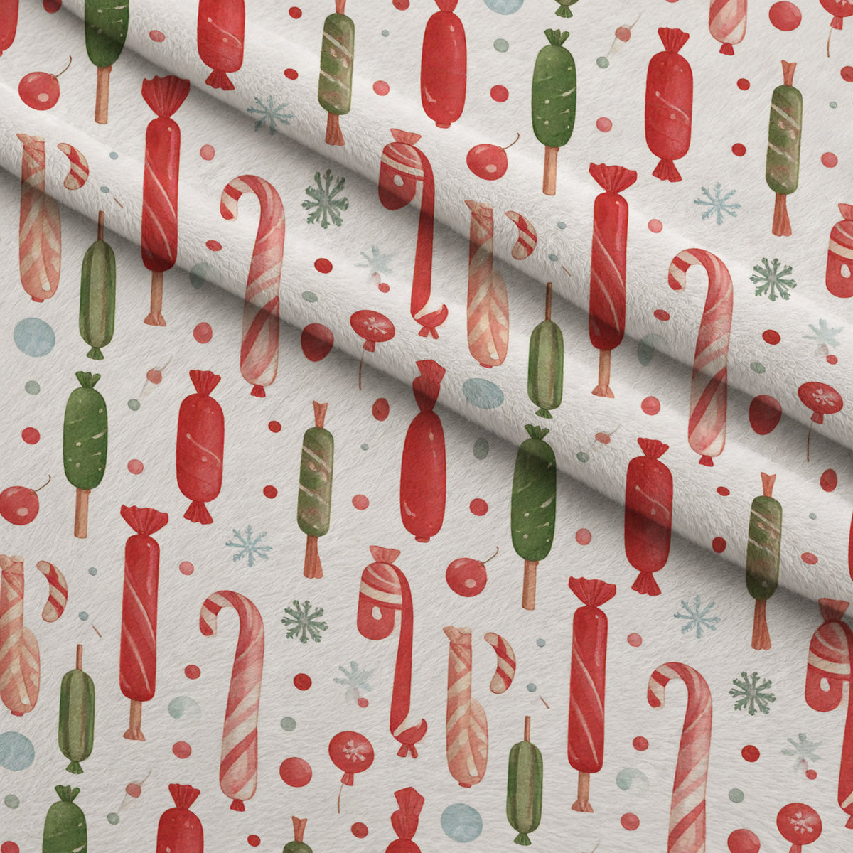 Merry Mistletoe Glow Pattern 3 Minky Fabric — plush minky folded close-up preview (mv-minky-v1:lying)