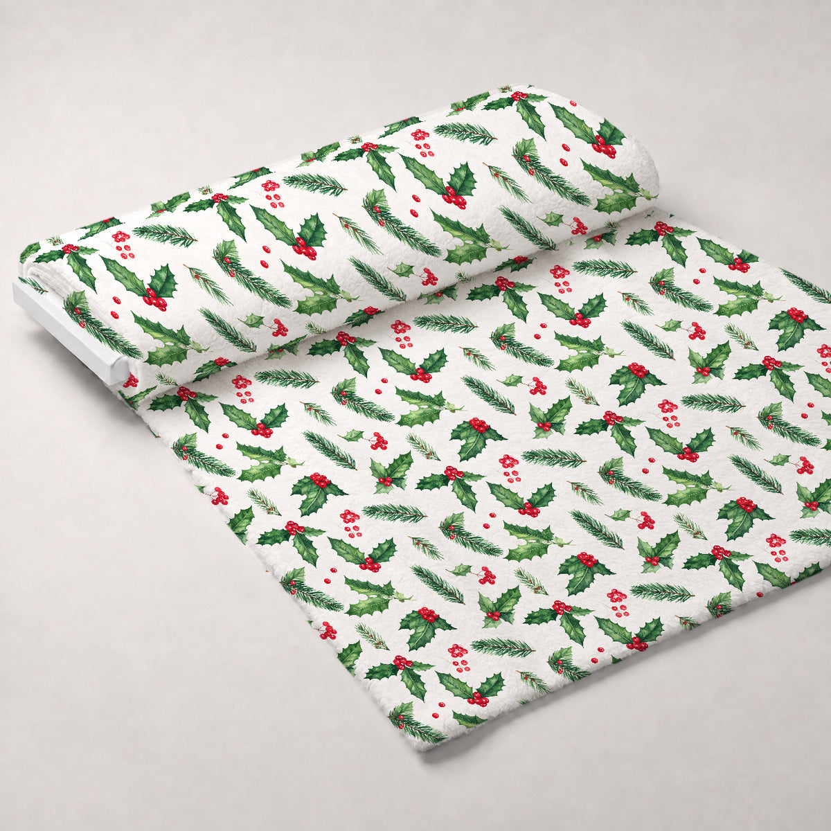 Merry Mistletoe Glow Pattern 6 Minky Fabric — plush minky unrolled bolt preview (mv-minky-v1:bolt)