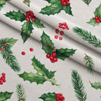 Merry Mistletoe Glow Pattern 6 Minky Fabric — plush minky folded close-up preview (mv-minky-v1:lying)