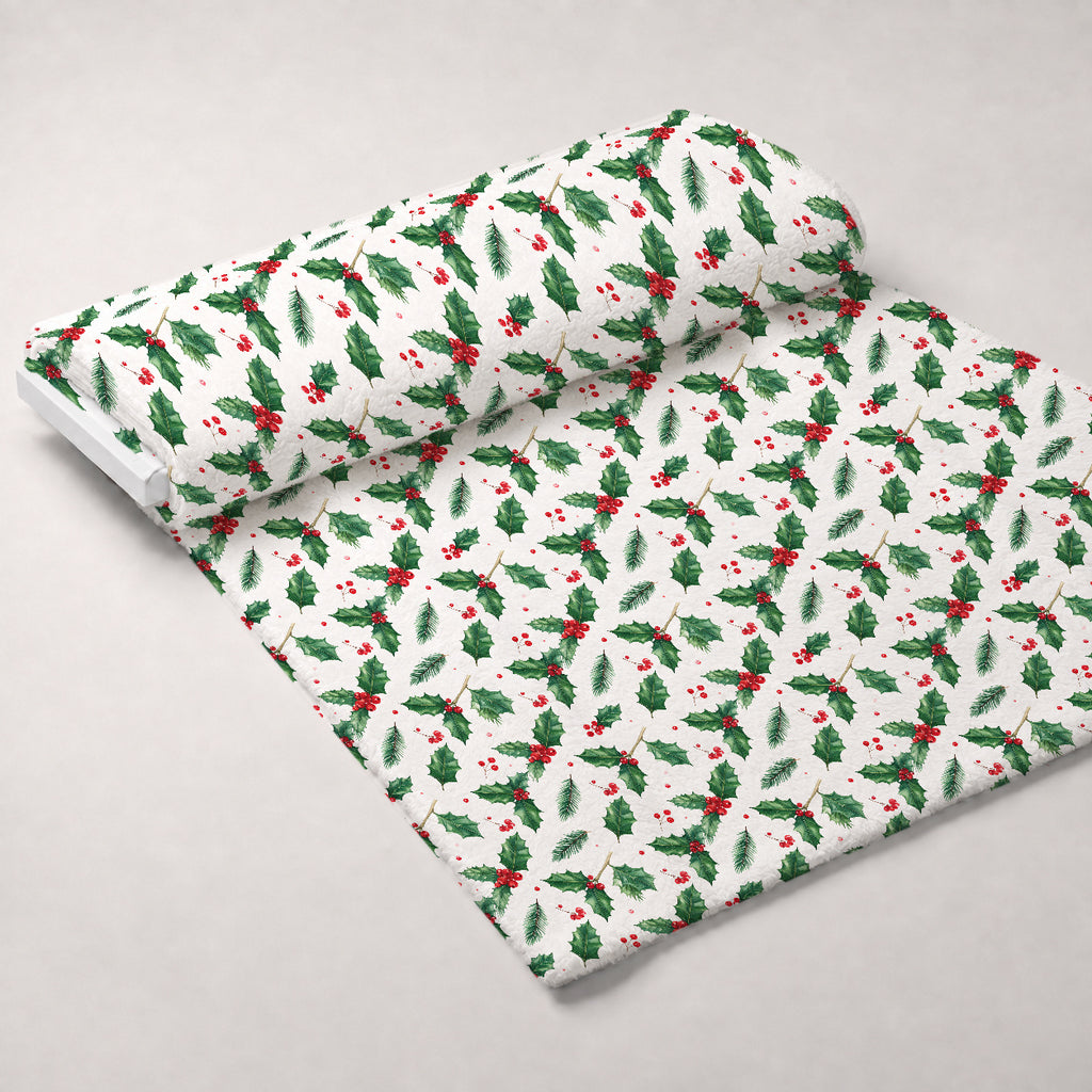 Merry Mistletoe Glow Pattern 7 Minky Fabric — plush minky unrolled bolt preview (mv-minky-v1:bolt)