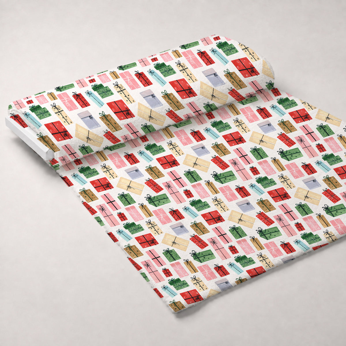 Merry Mistletoe Glow Pattern 8 Minky Fabric — plush minky unrolled bolt preview (mv-minky-v1:bolt)