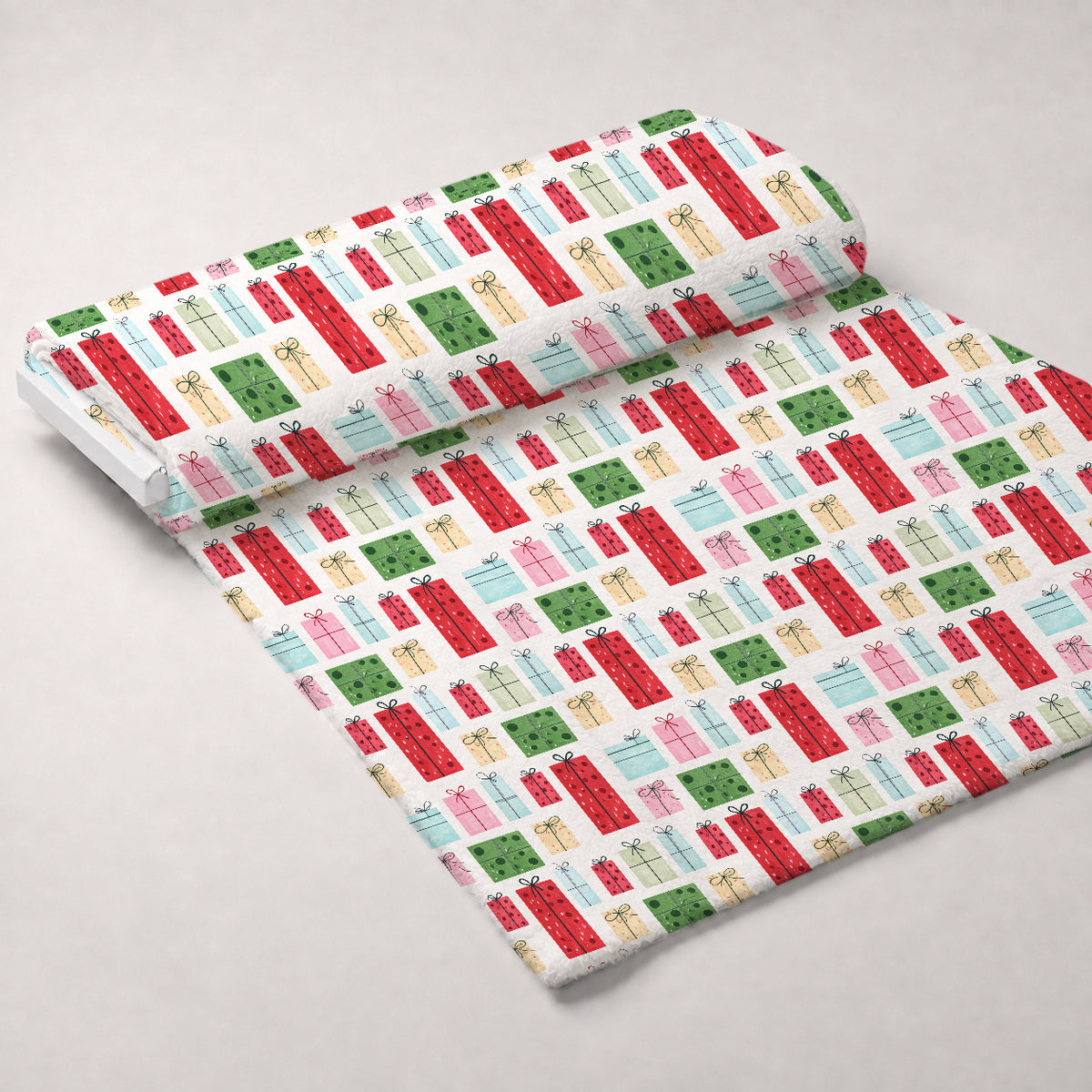 Merry Mistletoe Glow Pattern 9 Minky Fabric — plush minky unrolled bolt preview (mv-minky-v1:bolt)
