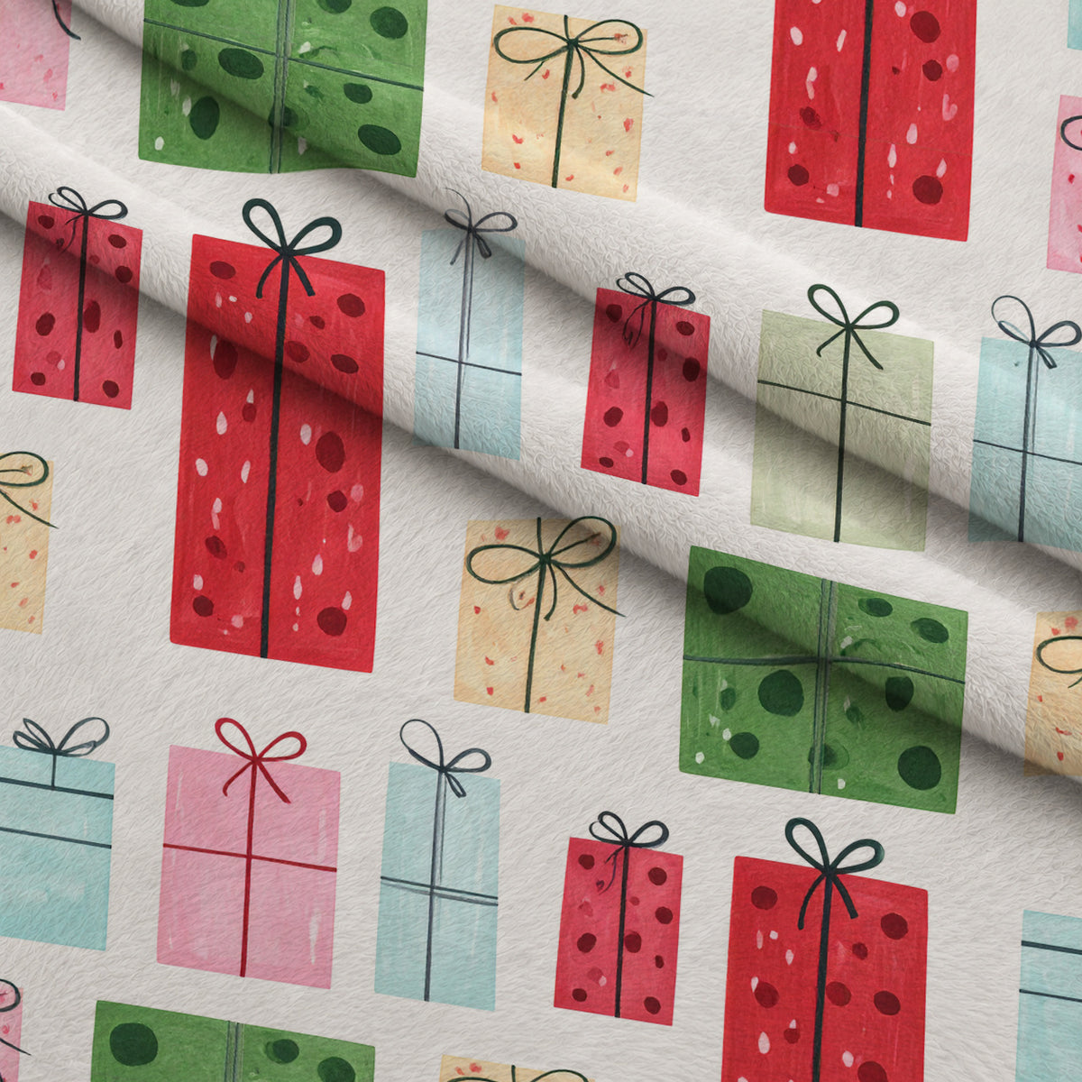 Merry Mistletoe Glow Pattern 9 Minky Fabric — plush minky folded close-up preview (mv-minky-v1:lying)