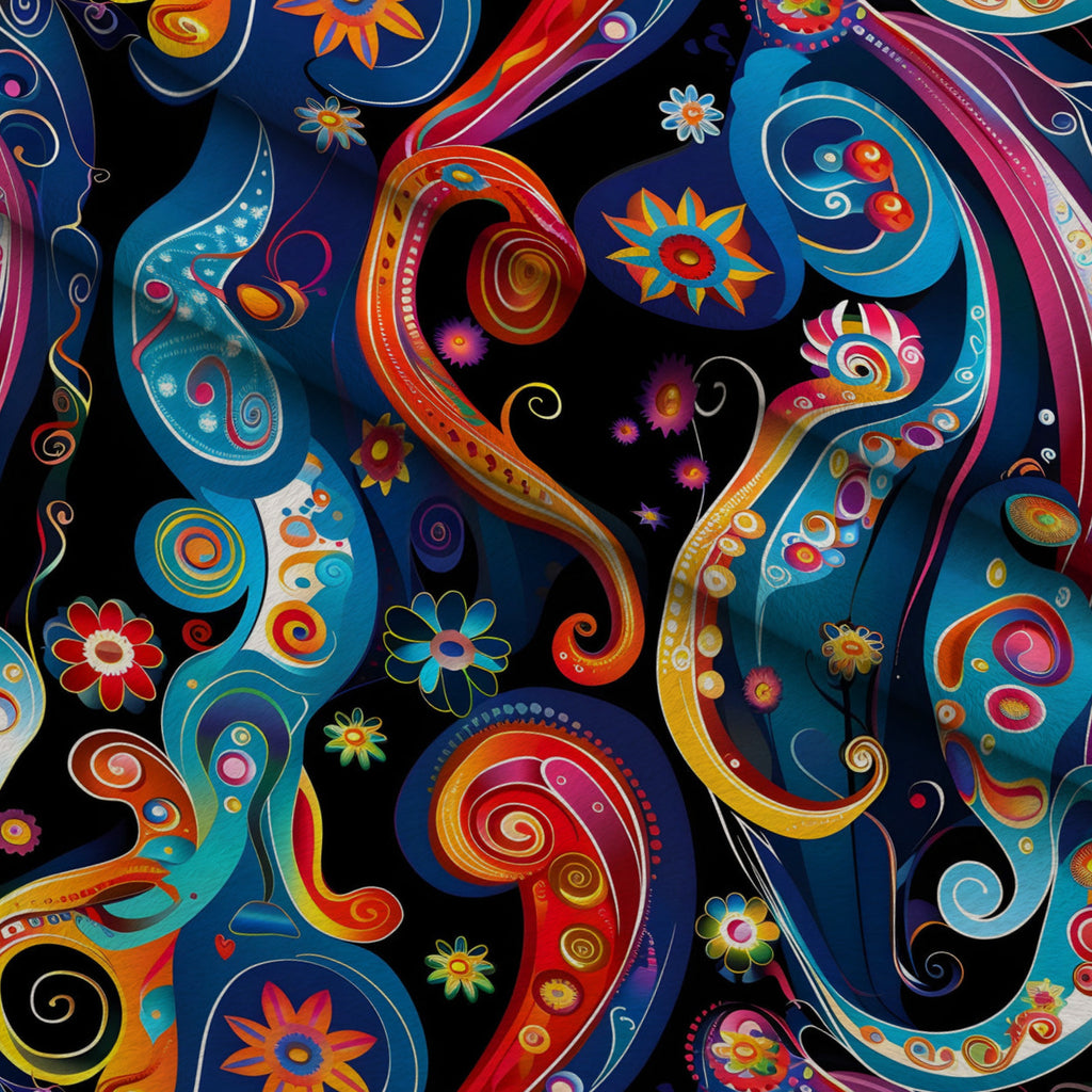 Midnight Fiesta Pattern 21 Minky Fabric — plush minky folded close-up preview (mv-minky-v1:lying)