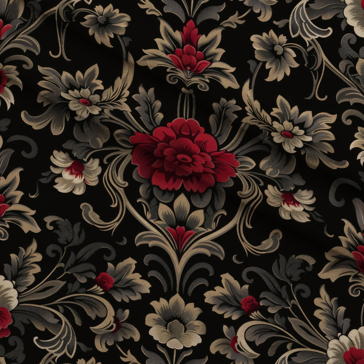 Midnight Filigree Pattern 1 Minky Fabric — plush minky folded close-up preview (mv-minky-v1:lying)
