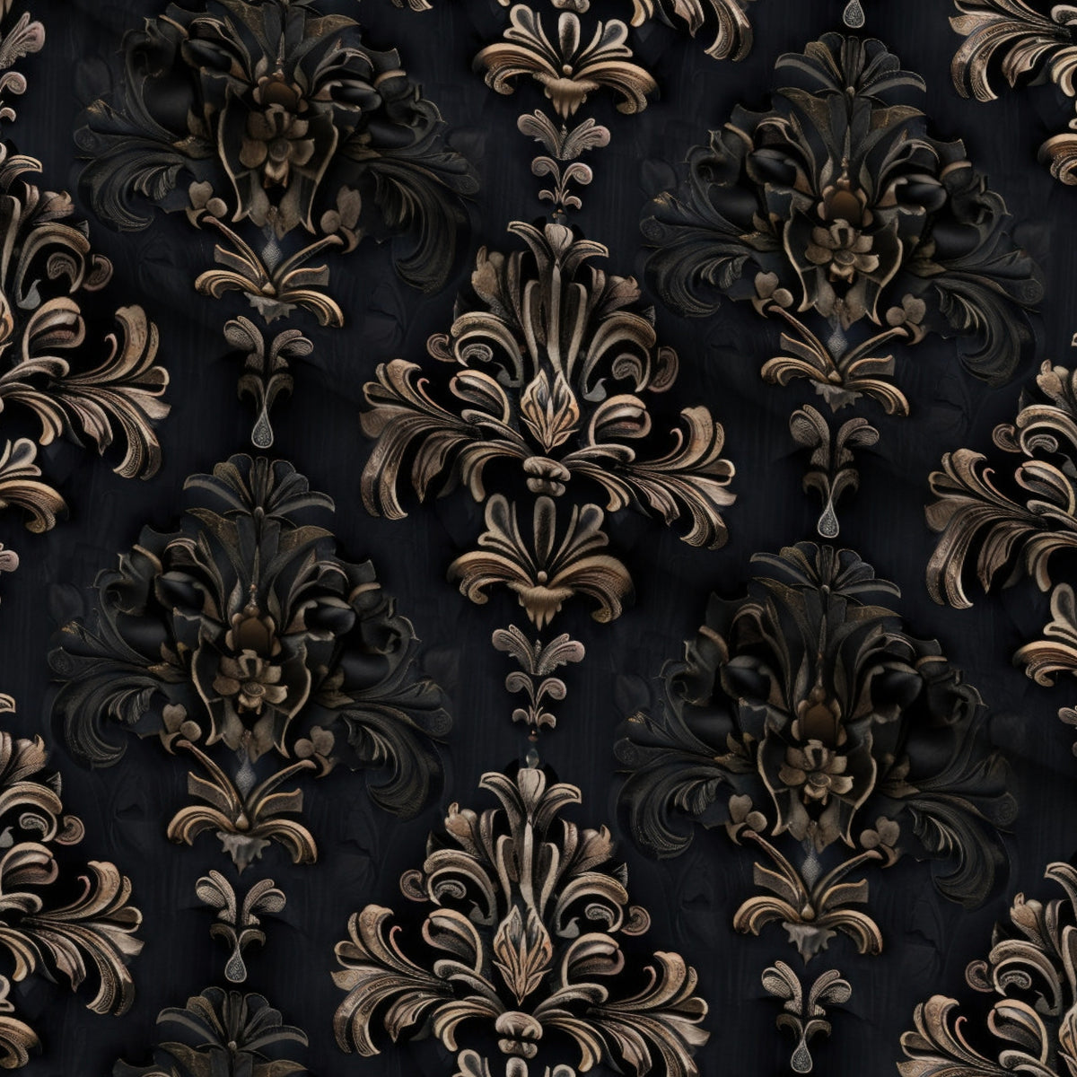 Midnight Filigree Pattern 4 Minky Fabric — plush minky folded close-up preview (mv-minky-v1:lying)