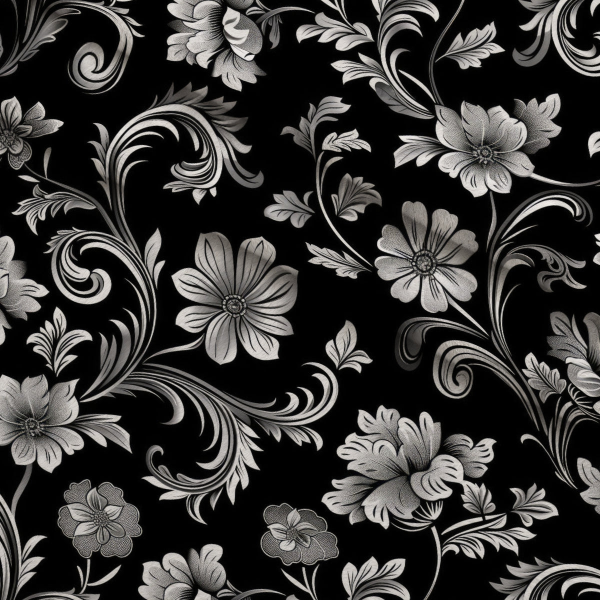 Midnight Filigree Pattern 5 Minky Fabric — plush minky folded close-up preview (mv-minky-v1:lying)