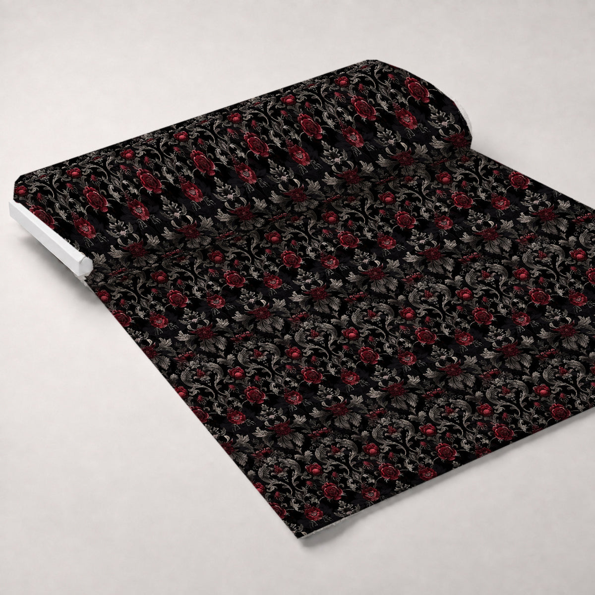 Midnight Filigree Pattern 6 Minky Fabric — plush minky unrolled bolt preview (mv-minky-v1:bolt)