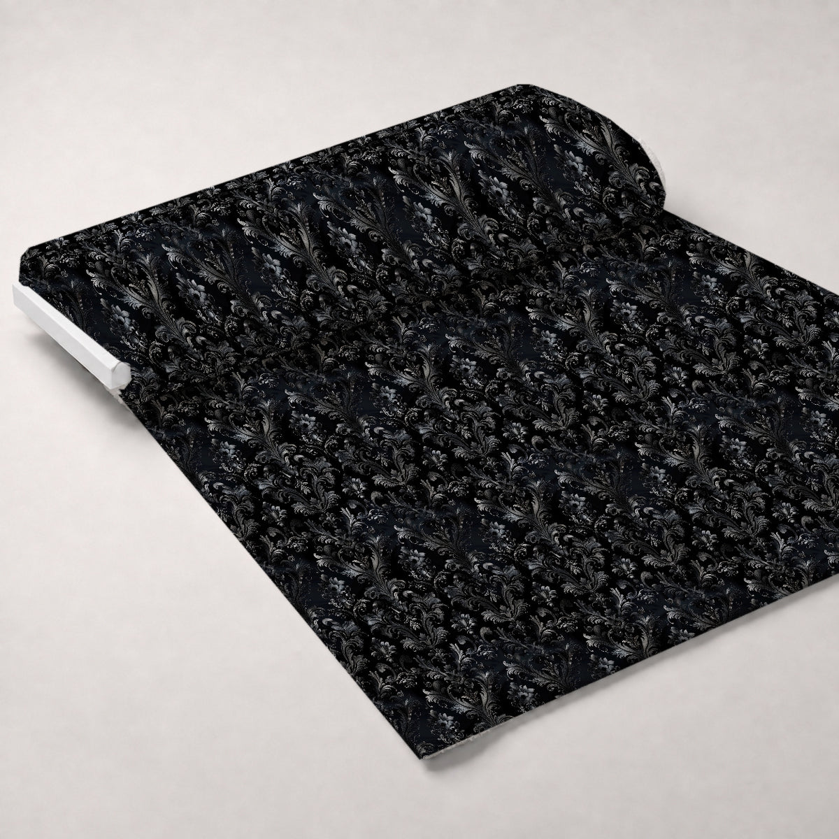Midnight Filigree Pattern 8 Minky Fabric — plush minky unrolled bolt preview (mv-minky-v1:bolt)