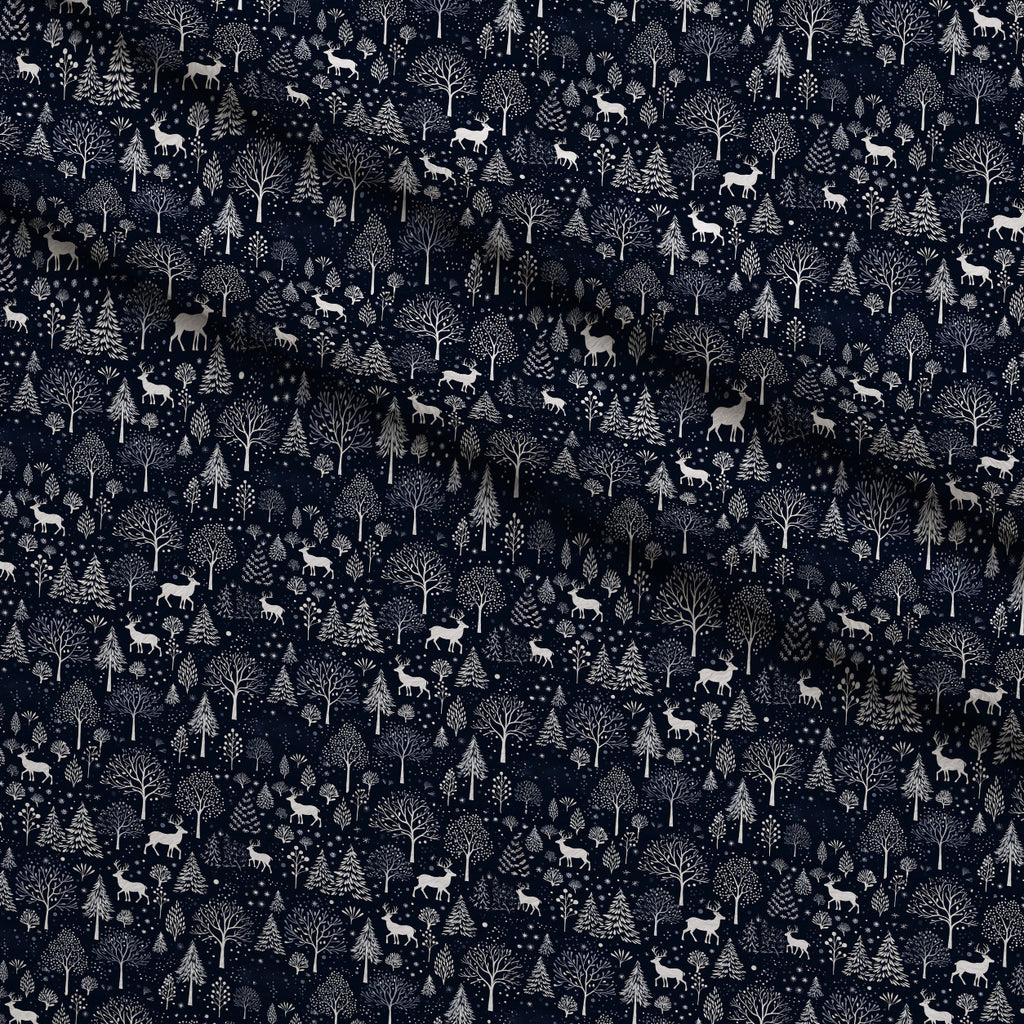 Midnight Forest Pattern 1 Minky Fabric — plush minky folded close-up preview (mv-minky-v1:lying)