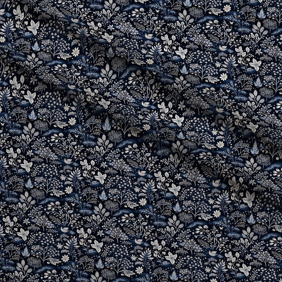 Midnight Forest Pattern 10 Minky Fabric — plush minky folded close-up preview (mv-minky-v1:lying)