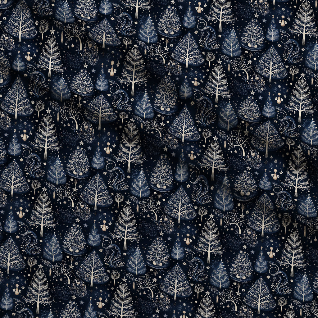 Midnight Forest Pattern 2 Minky Fabric — plush minky folded close-up preview (mv-minky-v1:lying)