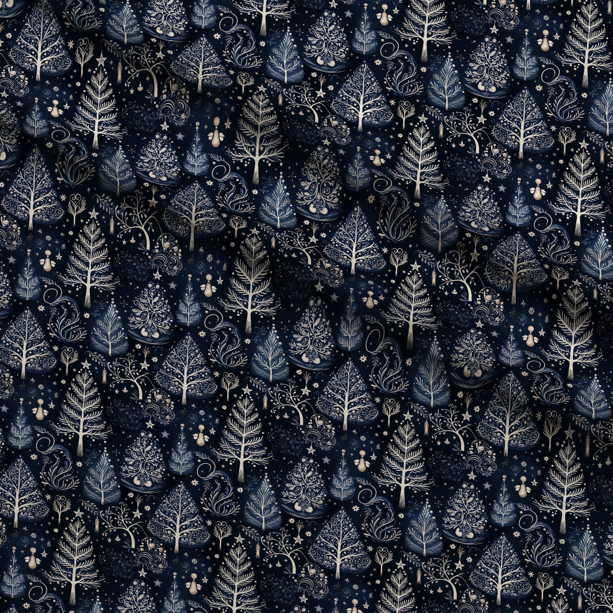 Midnight Forest Pattern 2 Minky Fabric — plush minky folded close-up preview (mv-minky-v1:lying)