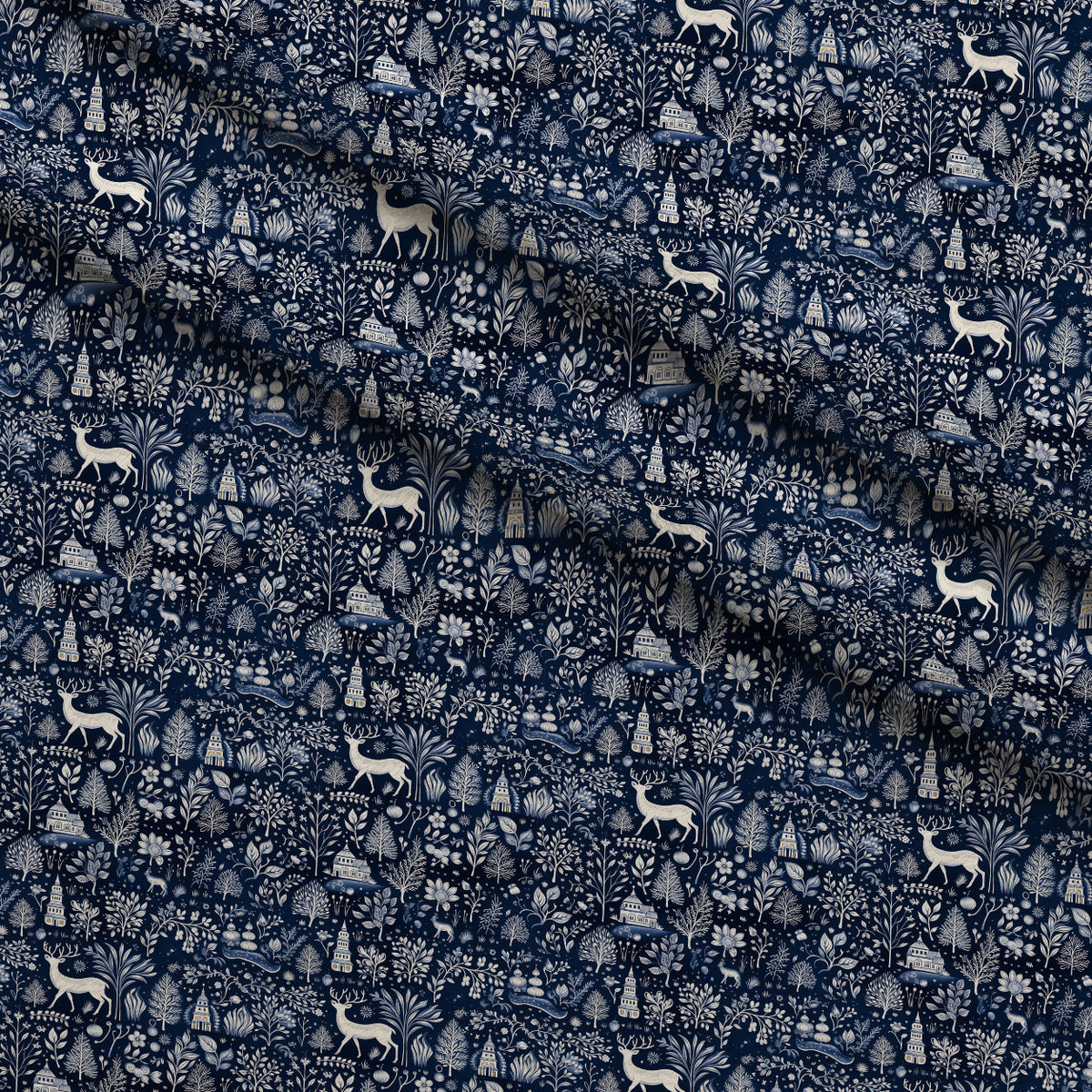 Midnight Forest Pattern 4 Minky Fabric — plush minky folded close-up preview (mv-minky-v1:lying)