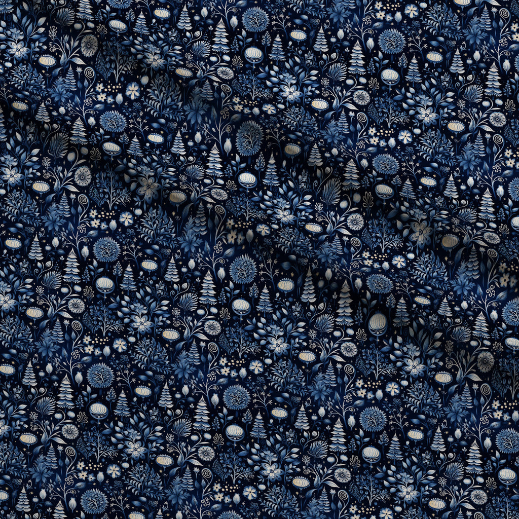 Midnight Forest Pattern 5 Minky Fabric — plush minky folded close-up preview (mv-minky-v1:lying)
