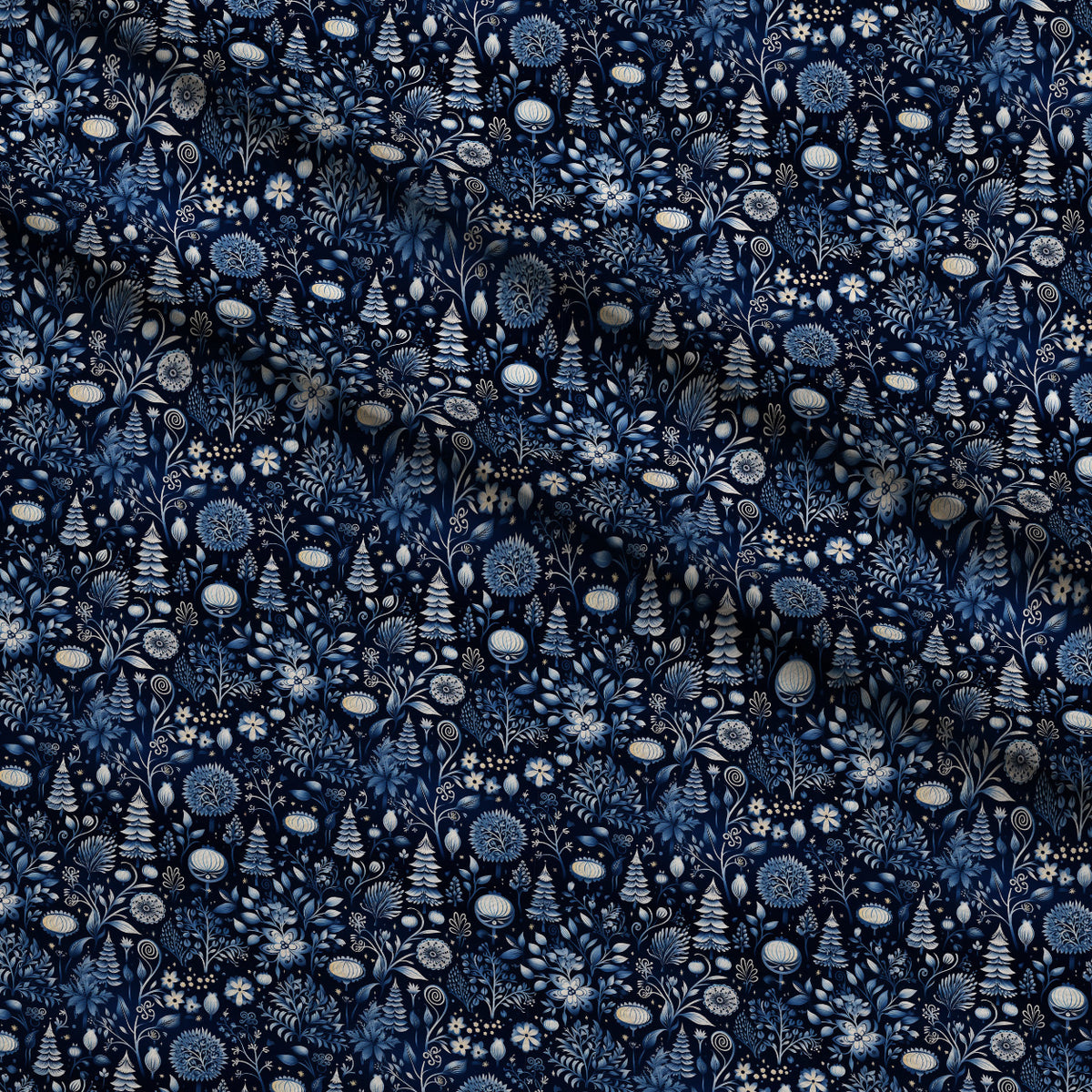 Midnight Forest Pattern 5 Minky Fabric — plush minky folded close-up preview (mv-minky-v1:lying)