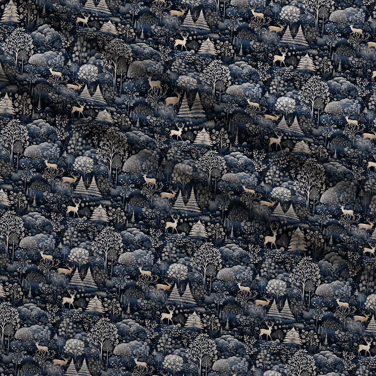 Midnight Forest Pattern 6 Minky Fabric — plush minky folded close-up preview (mv-minky-v1:lying)