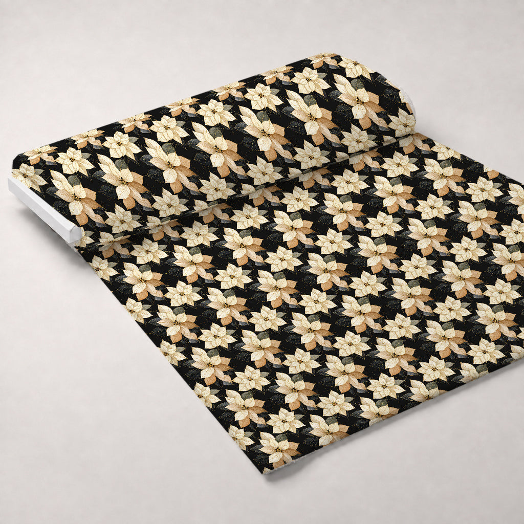 Midnight Gilded Noel Pattern 1 Minky Fabric — plush minky unrolled bolt preview (mv-minky-v1:bolt)