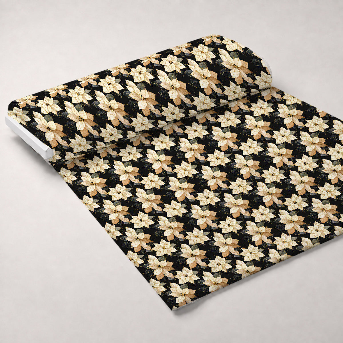 Midnight Gilded Noel Pattern 1 Minky Fabric — plush minky unrolled bolt preview (mv-minky-v1:bolt)