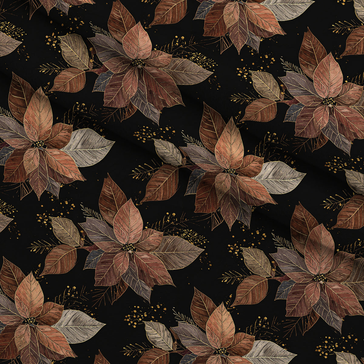 Midnight Gilded Noel Pattern 15 Minky Fabric — plush minky folded close-up preview (mv-minky-v1:lying)