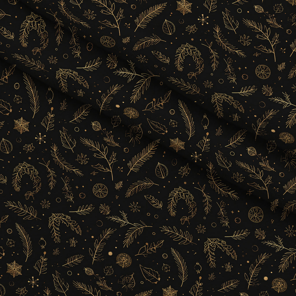 Midnight Gilded Noel Pattern 27 Minky Fabric — plush minky folded close-up preview (mv-minky-v1:lying)