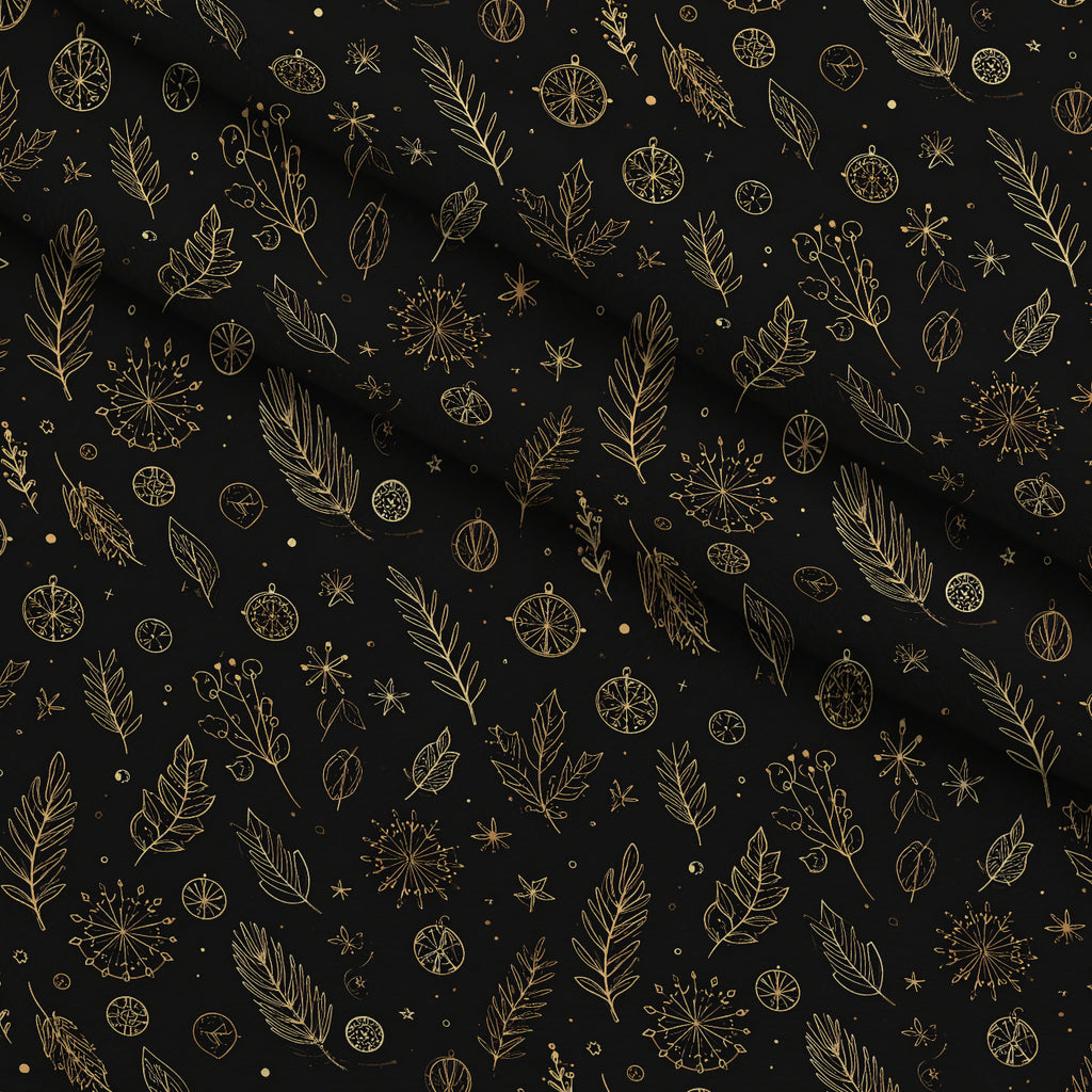 Midnight Gilded Noel Pattern 28 Minky Fabric — plush minky folded close-up preview (mv-minky-v1:lying)