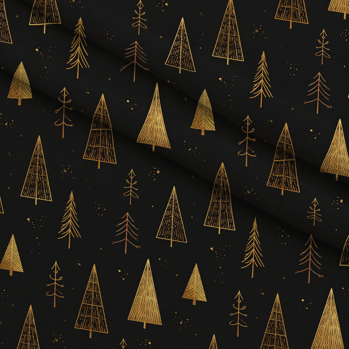 Midnight Gilded Noel Pattern 29 Minky Fabric — plush minky folded close-up preview (mv-minky-v1:lying)