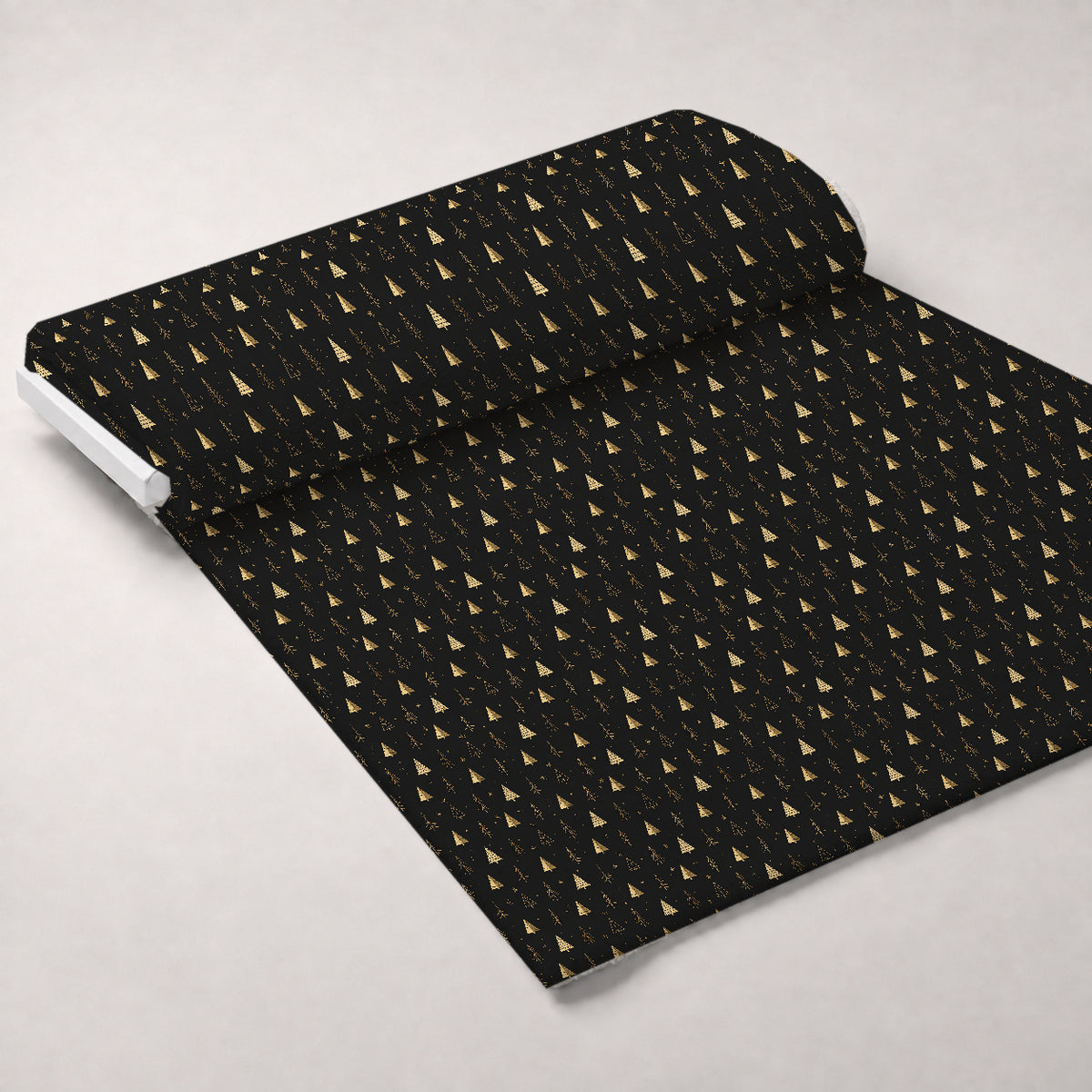 Midnight Gilded Noel Pattern 3 Minky Fabric — plush minky unrolled bolt preview (mv-minky-v1:bolt)