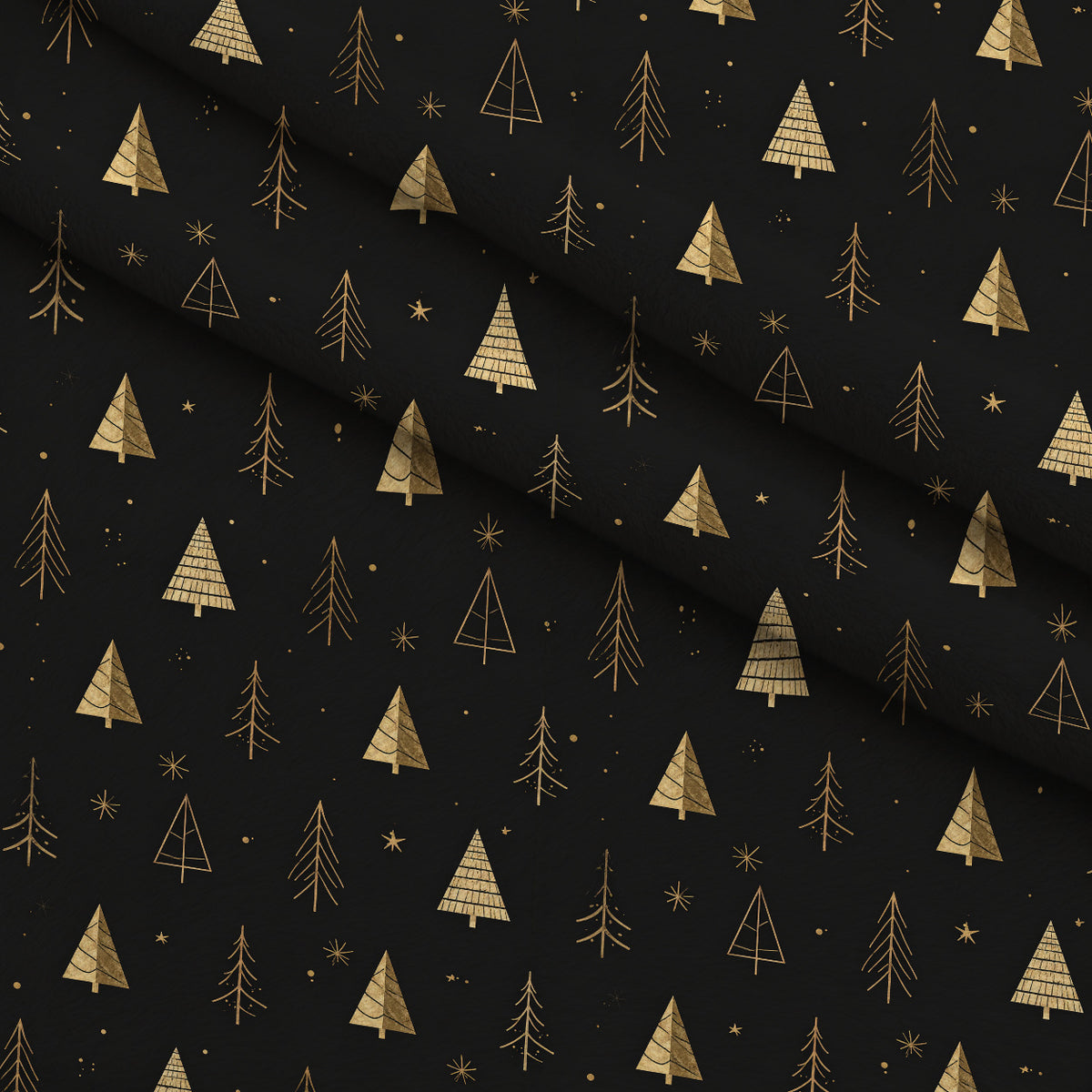 Midnight Gilded Noel Pattern 3 Minky Fabric — plush minky folded close-up preview (mv-minky-v1:lying)